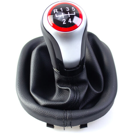 Adapté aux voitures Volkswagen Touran et Cadillac, ce kit d'accessoires de pommeau de levier de vitesse/boîte de vitesses rouge à 6 rapports est un ensemble monobloc. (1/4)