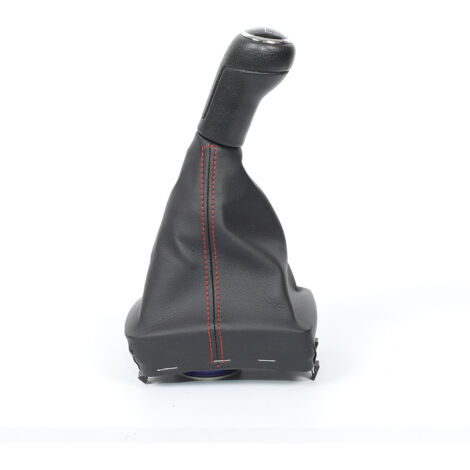 Convient pour Volkswagen Polo 2009-2009, pommeau de levier de vitesse, coutures rouges, revêtement noir, ensemble 6 vitesses (une pièce). (1/4)