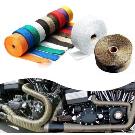 Isolation thermique pour modifications automobiles, isolation thermique pour pots d'échappement de moto, tissu en feuille de bananier, tissu isolant et résistant à la chaleur, bleu (1/5)