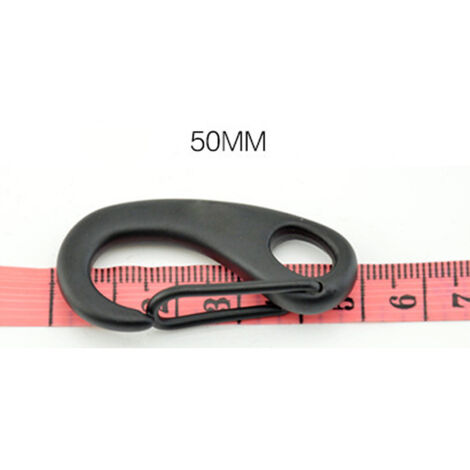 Crochet ovale de 50 mm en acier inoxydable 316 noir avec câble métallique, crochet rapide, crochet simple, boucle simple pour plongée, accessoires de yacht, noir 50 mm, 0,01 kN (1/3)