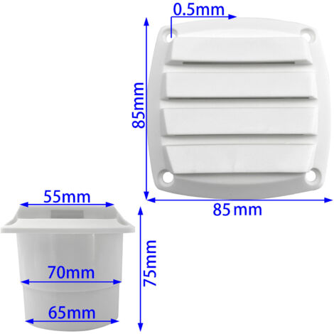 Panneau de ventilation en nylon blanc, fenêtre de ventilation, grille d'aération, 848475 mm, pour accessoires marins, yachts et camping-cars. (1/3)