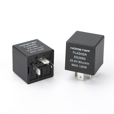 Relais clignotant tripolaire New Energy 120 W, 12 V/24 V en option, universel pour automobile, verrouillage à bobine simple 24 V (1/4)
