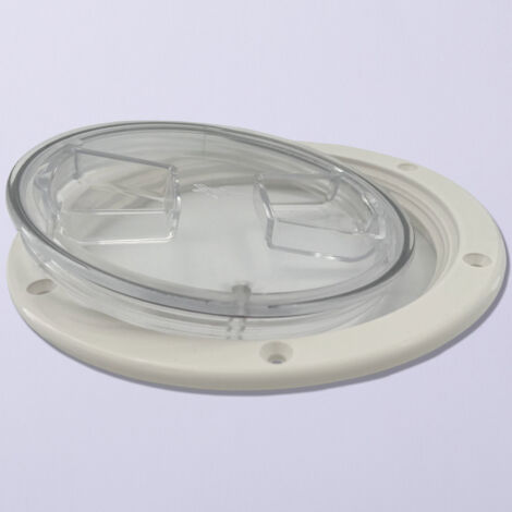 Couvercle de trappe de pont transparent rond en nylon marin, couvercle d'inspection, couvercle de trou d'accès antidérapant, couvercle de travail, accessoires marins 4 pouces