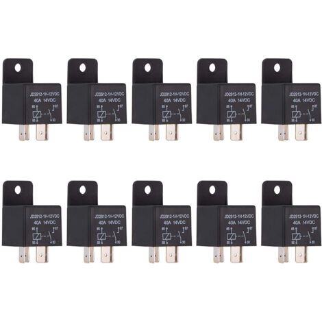 Relais 4 broches 40 A 12 V, lot de 10, relais JD2912, relais automobile, relais polyvalent, 40 A/12 V quatre broches (lot de 10) 40 A (1/4)
