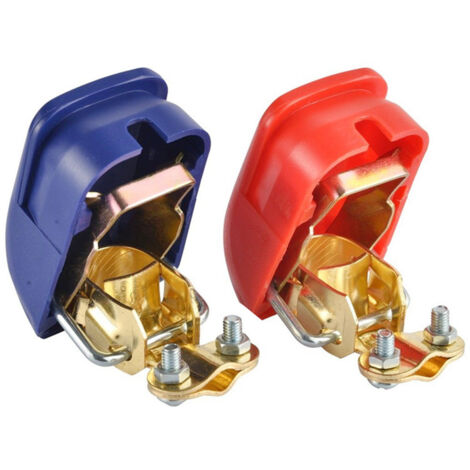 Interrupteur de connexion rapide de batterie General Motors, clip de batterie, borne de batterie détachable, paire de pinces de batterie rouge et bleue. (1/5)