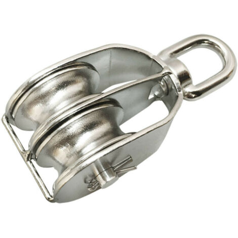 Poulie double rotative en acier inoxydable pour le levage, la traction, le guidage de câble, la poulie de corde, accessoires de quincaillerie marine de levage, 15 pièces de quincaillerie (1/3)