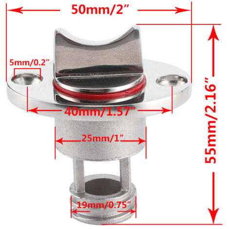 Bouchon de vidange en acier inoxydable 316 pour applications marines, joint en caoutchouc de 25 mm (1 pouce), bouchon de vidange d'étambot, accessoires de quincaillerie pour vanne de vidange, bouchon (1/3)