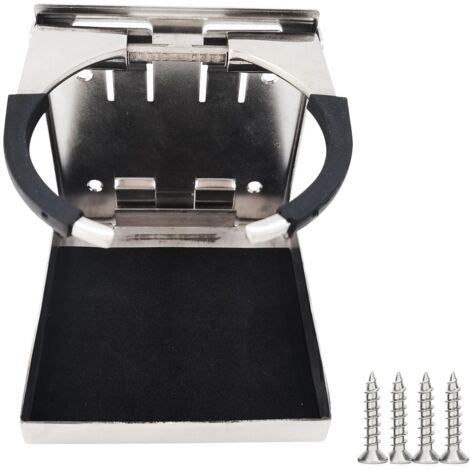 Porte-gobelet pliable en acier inoxydable, base pour tasse à thé et autres boissons, finition miroir, accessoires de quincaillerie marine, accessoires pour camping-cars, yachts et vedettes rapides, pe (1/3)