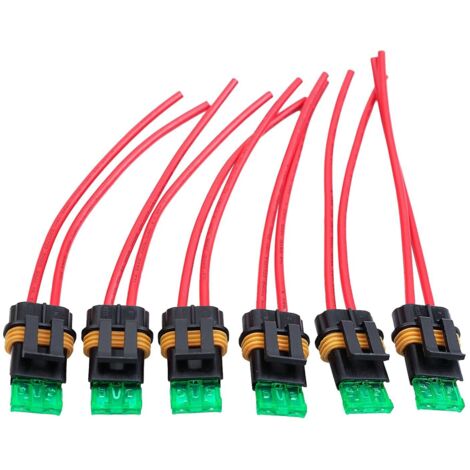 Porte-fusible étanche 30A/10A pour voiture avec fil, fil standard américain, paquet de 6, fusible 10A, fil AWG 16A. (1/4)