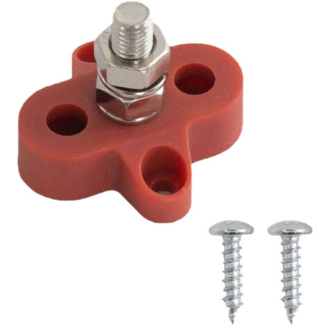 Bornes de batterie M6/M8/M10 renforcées pour voitures, camping-cars et yachts, 12 V/24 V. Accessoires : bornier M6 simple – noir et rouge. (1/3)