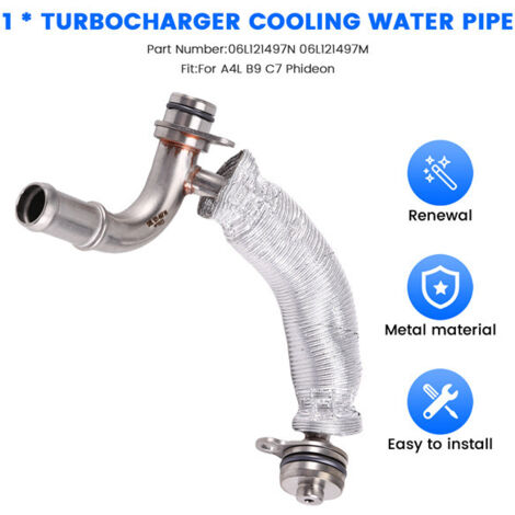 1 couleur : voir photo. Matériau : métal. Tuyau d'eau de refroidissement du turbocompresseur du moteur automobile 06L12 (1/5)