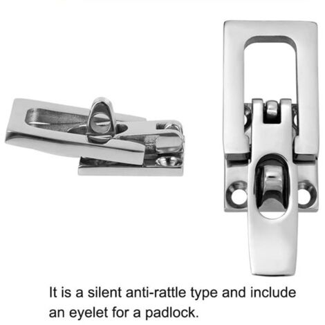 1 jeu. Couleur : argent. Matériau : acier inoxydable. Verrou carré anti-traction marin, verrou à pince, charnière. (1/5)