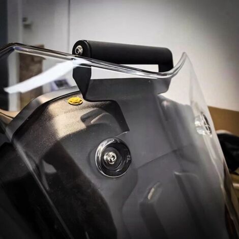 Disponible en 1 couleur : Noir Matériau : Métal Support de navigation pour téléphone modifié pour moto avec extension multifonctionnelle. (1/5)