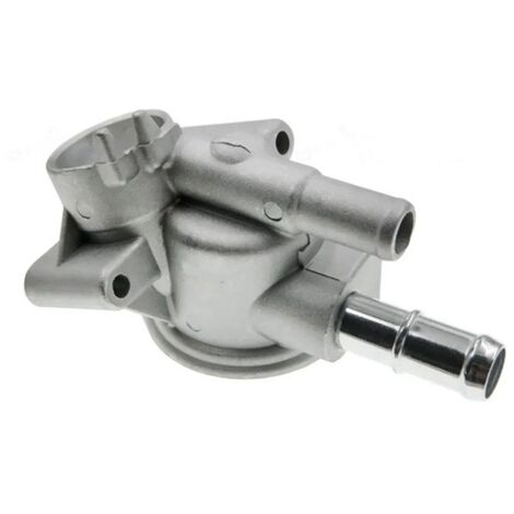 1 couleur : argent Matériau : métal Boîtier de thermostat de liquide de refroidissement moteur, compatible avec Honda. (1/5)