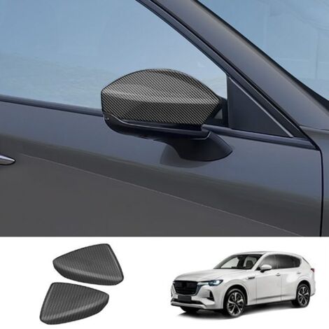 1 paire Couleur : Texture fibre de carbone Matériau : ABS Coques de rétroviseurs extérieurs décoratives en fibre de carbone pour voiture, compatibles avec… (1/5)