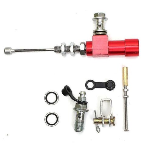Tige de maître-cylindre d'embrayage hydraulique pour moto, piston de 12,7 mm, pompe de frein, M10x1,25 mm, aluminium usiné CNC, pour motos de motocross et de route - rouge