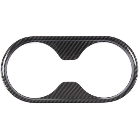 Garniture de cadre de porte-gobelet en fibre de carbone ABS pour intérieur de voiture (modèles 2015-2021)