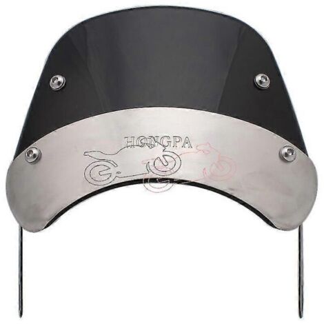Pare-brise/visière d'instrumentation pour moto rétro café racer 5-7 pouces, compatible Honda, Yamaha Xjr 1300, Suzuki Gsx 1400, Royal - Noir (ensemble complet)