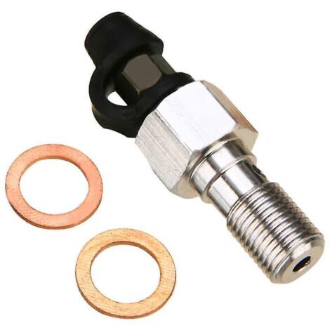 Vis de purge universelle M10x1,0 mm pour étrier de maître-cylindre de frein de moto, raccord banjo + capuchon anti-poussière - Accessoires auto