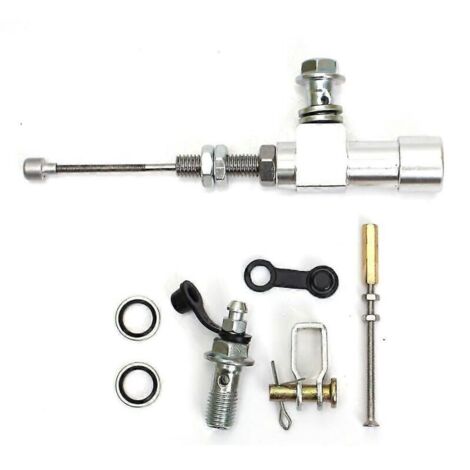 Tige de maître-cylindre d'embrayage hydraulique pour moto, piston de 12,7 mm, pompe de frein, M10x1,25 mm, aluminium usiné CNC, pour motos de motocross et de route - argent