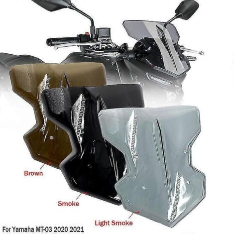 Déflecteur de vent de pare-brise moto 3 couleurs pour Yamaha MT-03 MT03 MT 03 2020 2021 - Accessoires - Fumé
