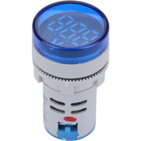 Voltmètre LED Digital Tension DC Rond Indicateur Lumineux Testeur (Bleu)