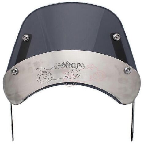 Pare-brise/visière d'instrumentation pour moto rétro café racer 5-7 pouces, compatible Honda, Yamaha XJR 1300, Suzuki GSX 1400, Royal - Gris fumé (ensemble complet)