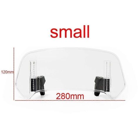 Extension de pare-brise universelle transparente pour moto Honda Forza 125, Forza 300, Forza 350, Forza 750 et NSS 350. Déflecteur réglable à fixation par pince.