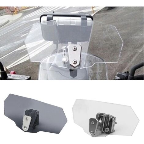 Extension de pare-brise universelle pour moto  Extension de pare-brise réglable à clipser  Compatible avec les déflecteurs d'air de pare-brise Spoiler Air - Transparent