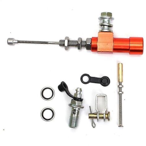 Tige de maître-cylindre d'embrayage hydraulique pour moto, piston de 12,7 mm, pompe de frein, M10x1,25 mm, aluminium usiné CNC, pour motos de motocross et de route - orange