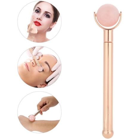 Rouleau de Gua Sha en Quartz Rose pour Lifting et Hydratation de la Peau