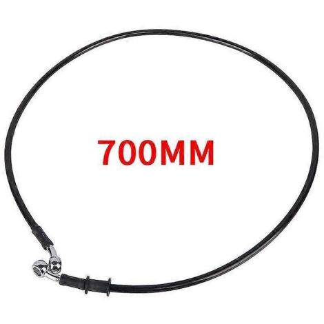 Durite de frein/embrayage/huile hydraulique renforcée en acier tressé, 500-900 mm, raccord banjo 28°, compatible Racing MX – noire, 700 mm (1/5)