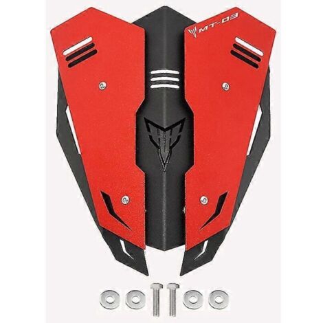 Kit de déflecteur de pare-brise en aluminium Mtkracing compatible avec les modèles Yamaha MT-03 (2021-2022) et MT-25 (MT-25) - Rouge