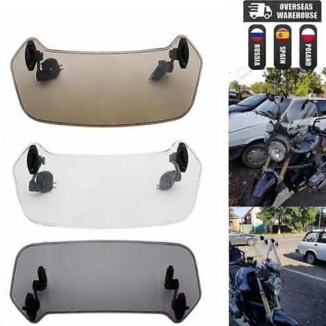 Extension de déflecteur de pare-brise universel variable à fixation par pince pour pare-brise de moto BMW R1200GS et F800GS, compatible Yamaha - Mini fumé