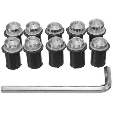 Pièce de rechange neuve pour pare-brise Kawasaki Z1000 2003-2006 : vis argentées (pièce de rechange en plastique)