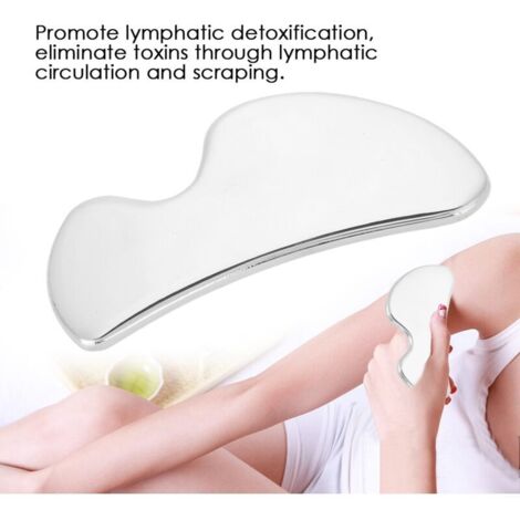 Plaque de Gua Sha en Acier Inoxydable pour Soins du Visage et Détente Corporelle - Réduction des Tensions et Amélioration de la Circulation