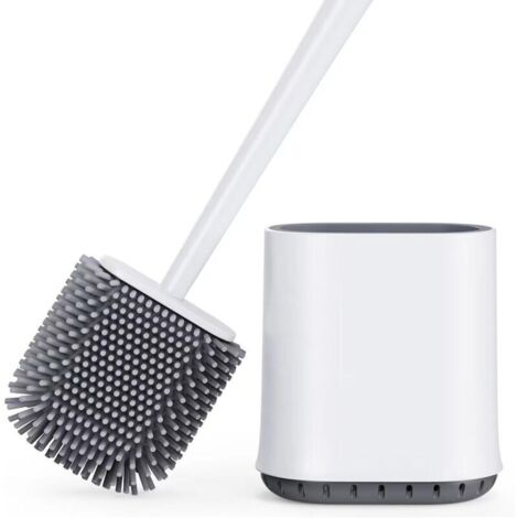 Brosse de toilette (1 unité), avec support ventilé à séchage rapide-AquaForge