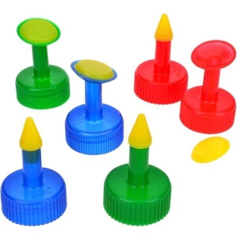 Lot de 3 arroseurs à picots en plastique pour bouteilles de 28 mm, adaptés à l'arrosage par le haut, pour semis et irrigation de jardin. Disponibles en rouge.-AquaForge