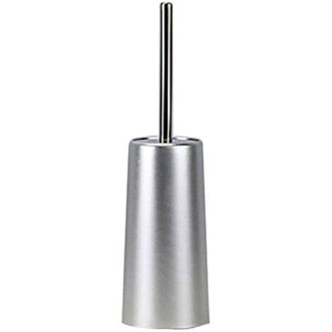 Brosse de toilette, porte-brosse de toilette en nylon (argenté)-AquaForge