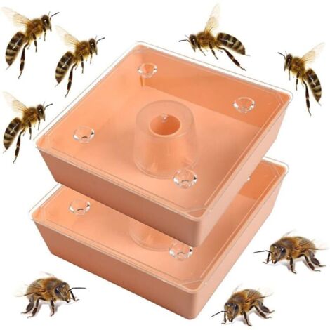 Nourrisseur rapide pour abeilles (2 unités), matériel apicole, outil d'alimentation avec couvercle carré. - AquaForge