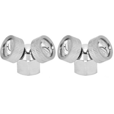 Arroseur de jardin à 2 têtes en acier inoxydable avec filetage femelle G3/8" pour l'irrigation agricole-AquaForge