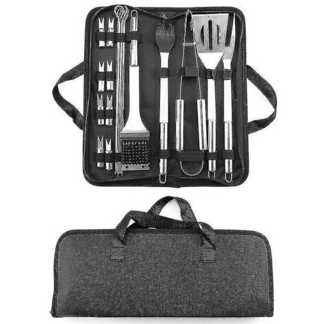 Ensemble barbecue 20 pièces, ustensiles de grillade en acier inoxydable, accessoires de cuisine avec (A) - AquaForge