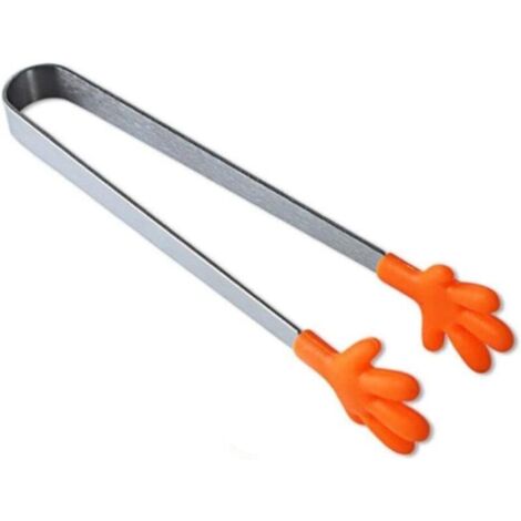 Pince de cuisine en acier inoxydable, antidérapante, à pointe fine, accessoire pour barbecue (Couleur : Orange) - AquaForge (1/5)