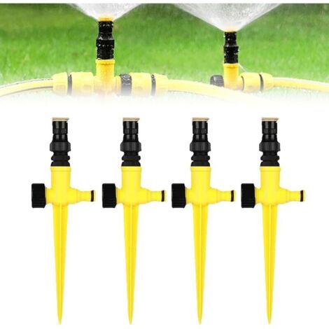 Lot de 4 arroseurs de pelouse, arroseur de jardin automatique, arroseur réglable à trois niveaux, arroseur de pelouse à planter-AquaForge