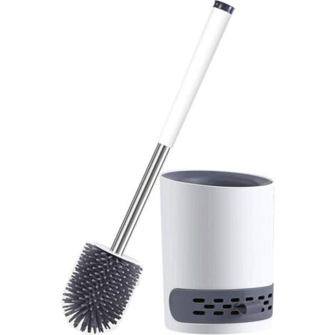 Ensemble brosse et support de toilette, pour fixation murale, poils souples-AquaForge