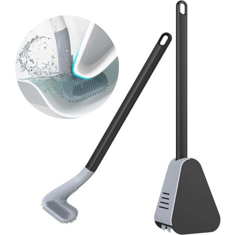 Brosse de toilette 360° Golf avec support, flexible, ZQKLA (noir)-AquaForge