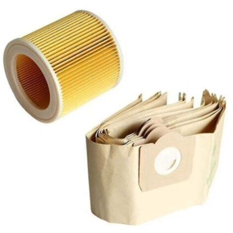 5 sacs et 1 filtre pour aspirateur Karcher Wd3 Premium (FMY)-AquaForge