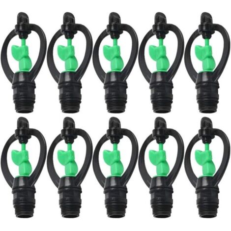 Lot de 10 buses d'arrosage en plastique G1/2 po, arroseur papillons en forme de pluie pour pelouse, jardin, serre et irrigation agricole-AquaForge