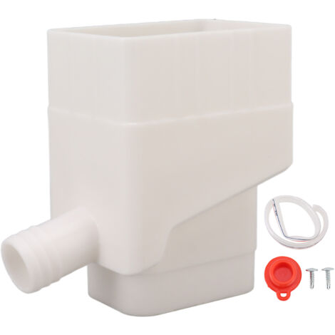 Système de collecte d'eau de pluie Kit de déviateur de bec de descente professionnel résistant aux UV pour jardin extérieur pelouse blanc (1/5)