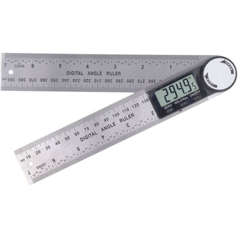 Nannigr Règle D'angle Numérique, Rapporteur, Mesure de Longueur 400 mm et d'Angle en Acier Inoxydable avec Maintien, Zéro et Grand Ecran LCD, Système Mm/Inch, pour le Travail du Bois, Construction (1/5)